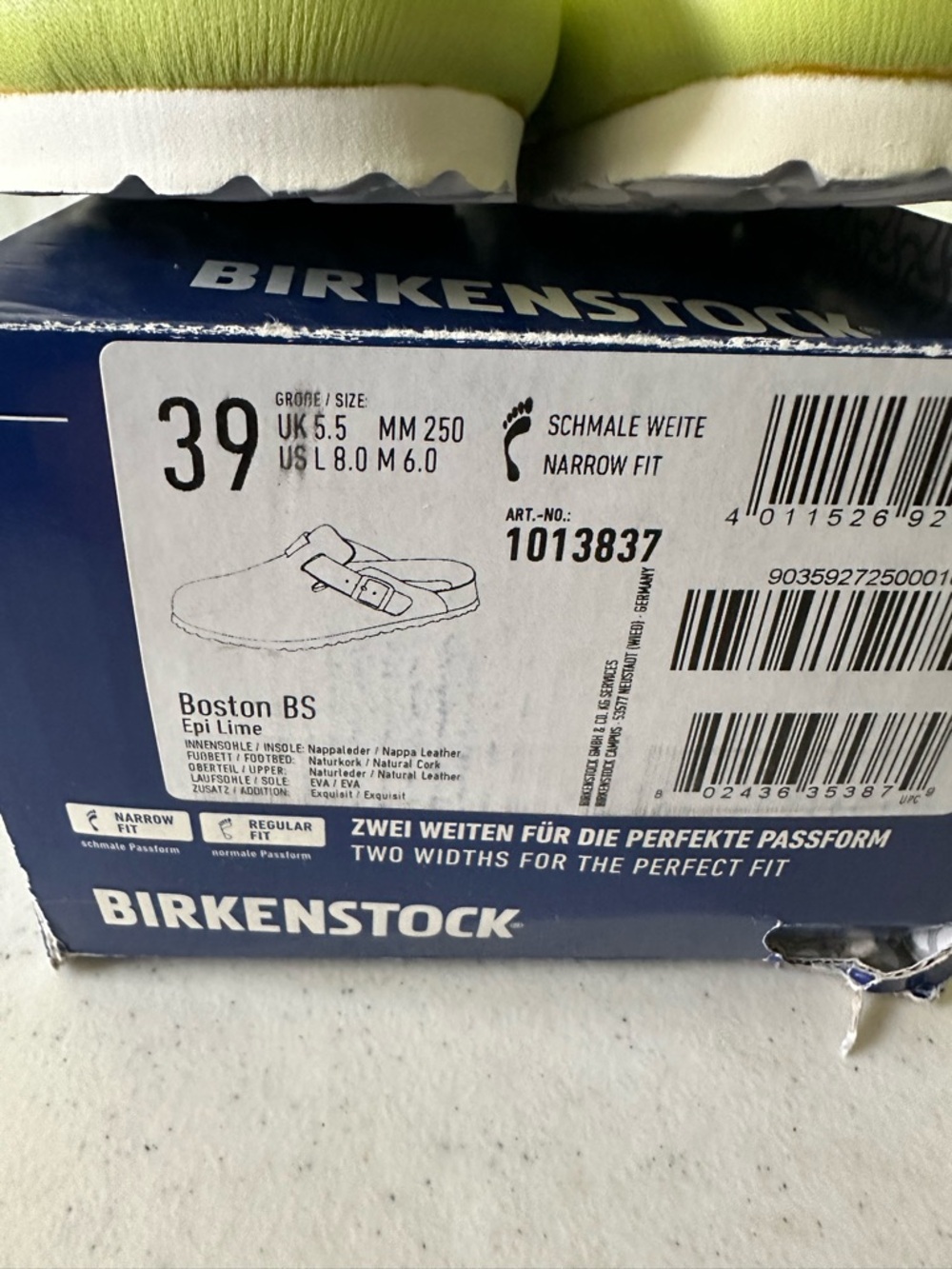 Concepts x Birkenstock Boston BS Epi Lime Clogs EU 39 US 8 New In Box - Picture 8 of 8